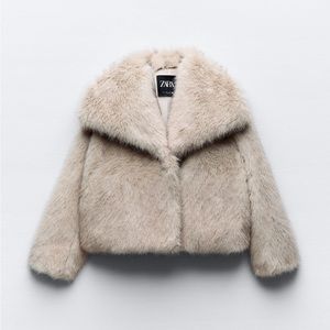 Viral ZARA short Faux Cur Jacket NWT